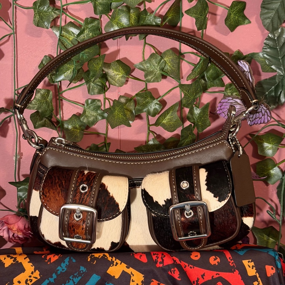 Cow Print Ashton Shoulder Crossbody Bag